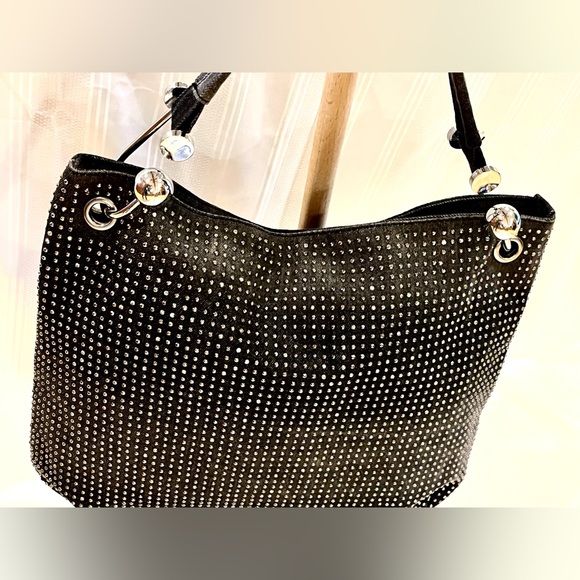 BLACK STUDDED BAG—LIKE NEW CONDITION—MADE NICE—GREAT HARDWARE—COOL—NOELLE - Picture 13 of 16